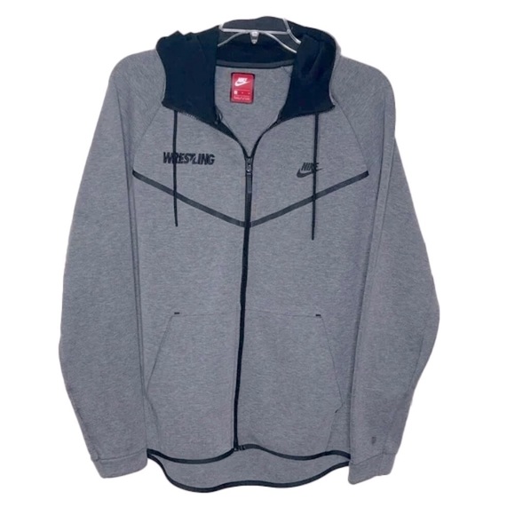 NIKE Fleece Windrunner Full-Zip Jacket Red Label Black and Gray Zip-Up Size XL - Picture 5 of 6